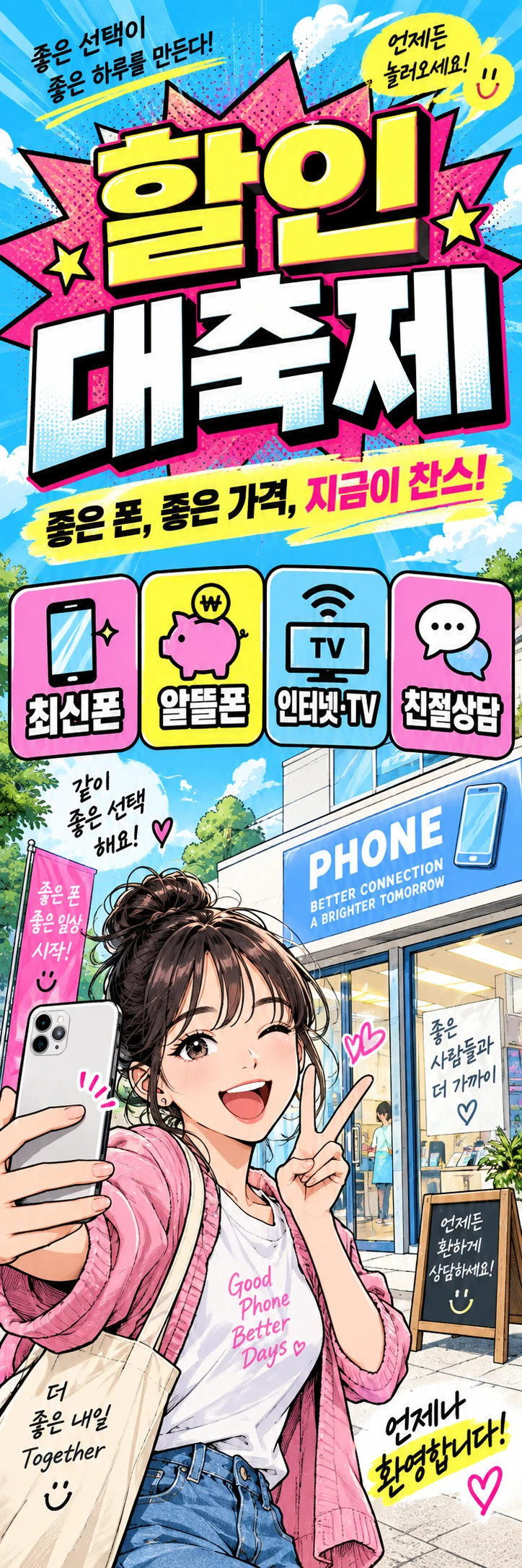 D-040 할인 휴대폰 매장 메쉬배너 디자인