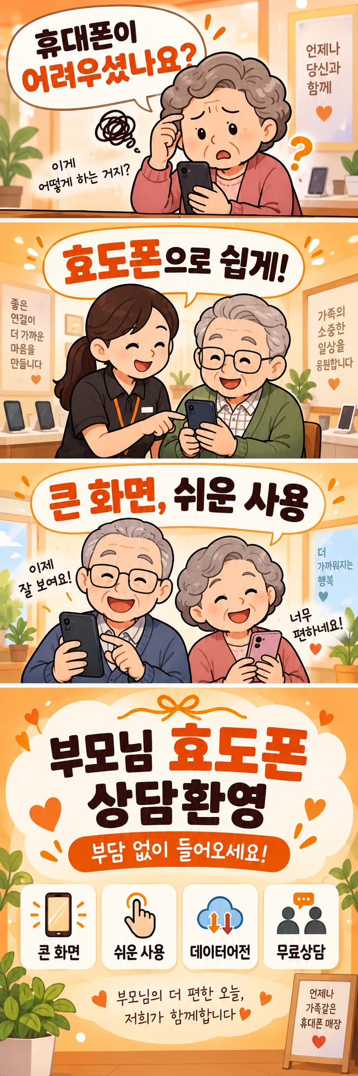 B-020 효도폰 휴대폰 매장 메쉬배너 디자인